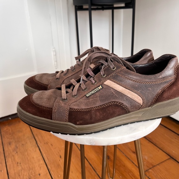 Mephisto Men’s Brown Leather Walking Shoes Sneakers Size 10 Comfort Orthopedic - Picture 4 of 8